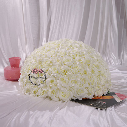 Flowerva 70/60/50/40/30cm White Rose Floral Ball Wedding Party Banquet Table Centerpieces