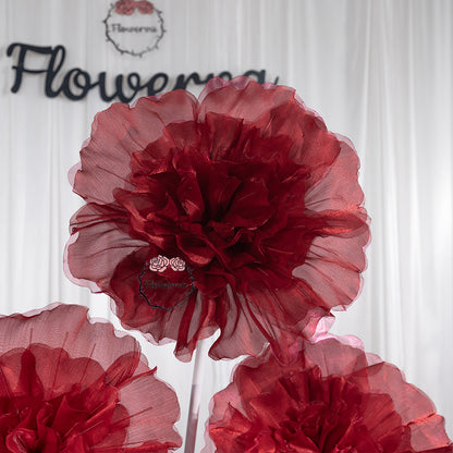 Flowerva Luminous Ruffle Core Fabric Flower