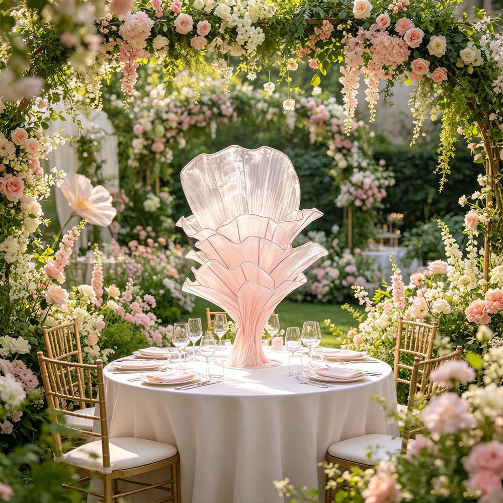 Flowerva Light Pink Table Flower Wedding Decoration (With Base)