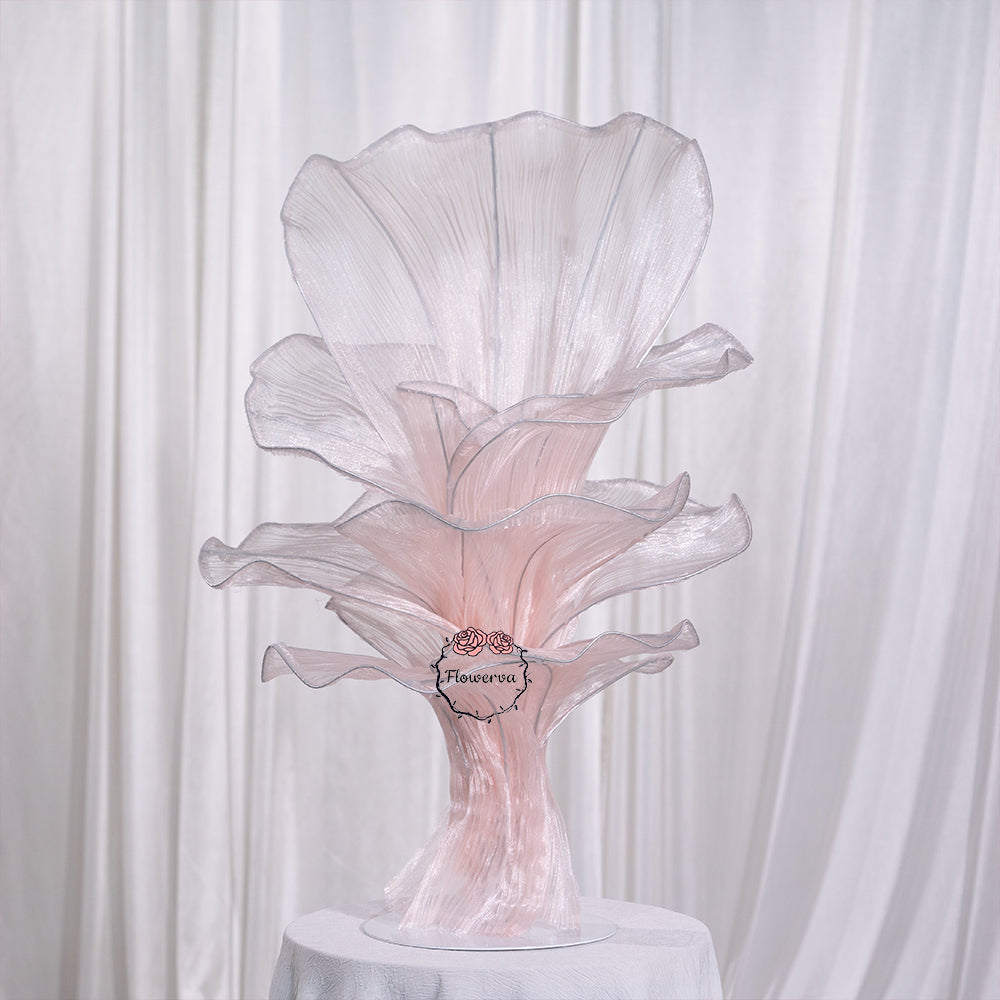 Flowerva Light Pink Table Flower Wedding Decoration (With Base)