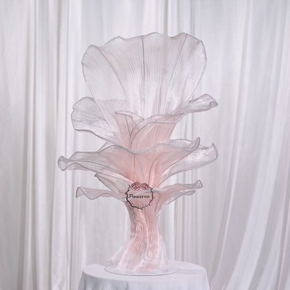 Flowerva Light Pink Table Flower Wedding Decoration (With Base)