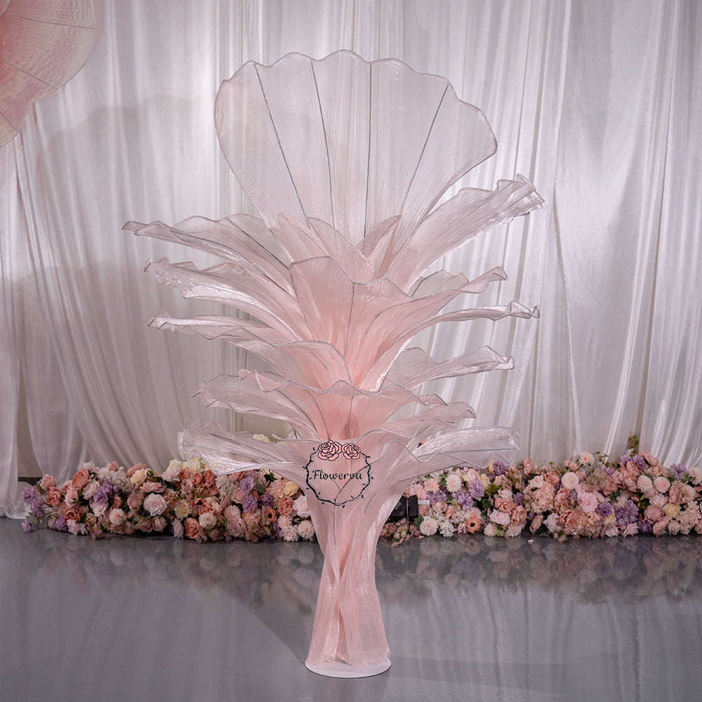 Flowerva Light Pink Table Flower Wedding Decoration (With Base)
