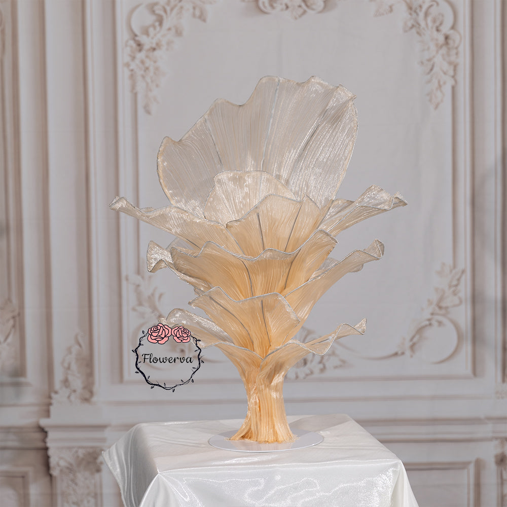 Flowerva Yellow Skin Table Flower Wedding Decoration (With Base)
