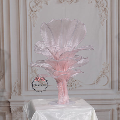 Flowerva Light Pink Table Flower Wedding Decoration (With Base)