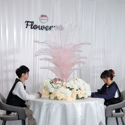 Flowerva Light Pink Table Flower Wedding Decoration (With Base)