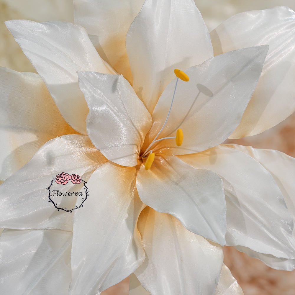 Flowerva Dew Sunrise Lily Fabric Flower Decor(Flower Only)