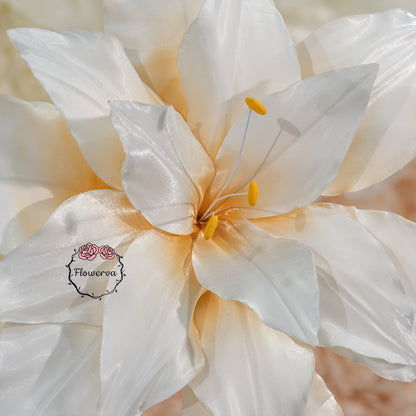 Flowerva Dew Sunrise Lily Fabric Flower Decor(Flower Only)