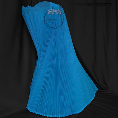 Flowerva Lake Blue Great Pleated Organza Crinkle Fabric 6324