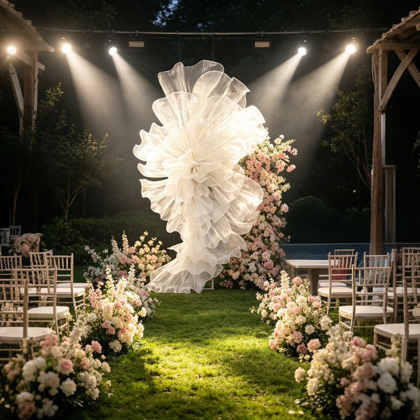 Flowerva Organza Wedding Arrangement Decorative Floral Semi-Finished Petals