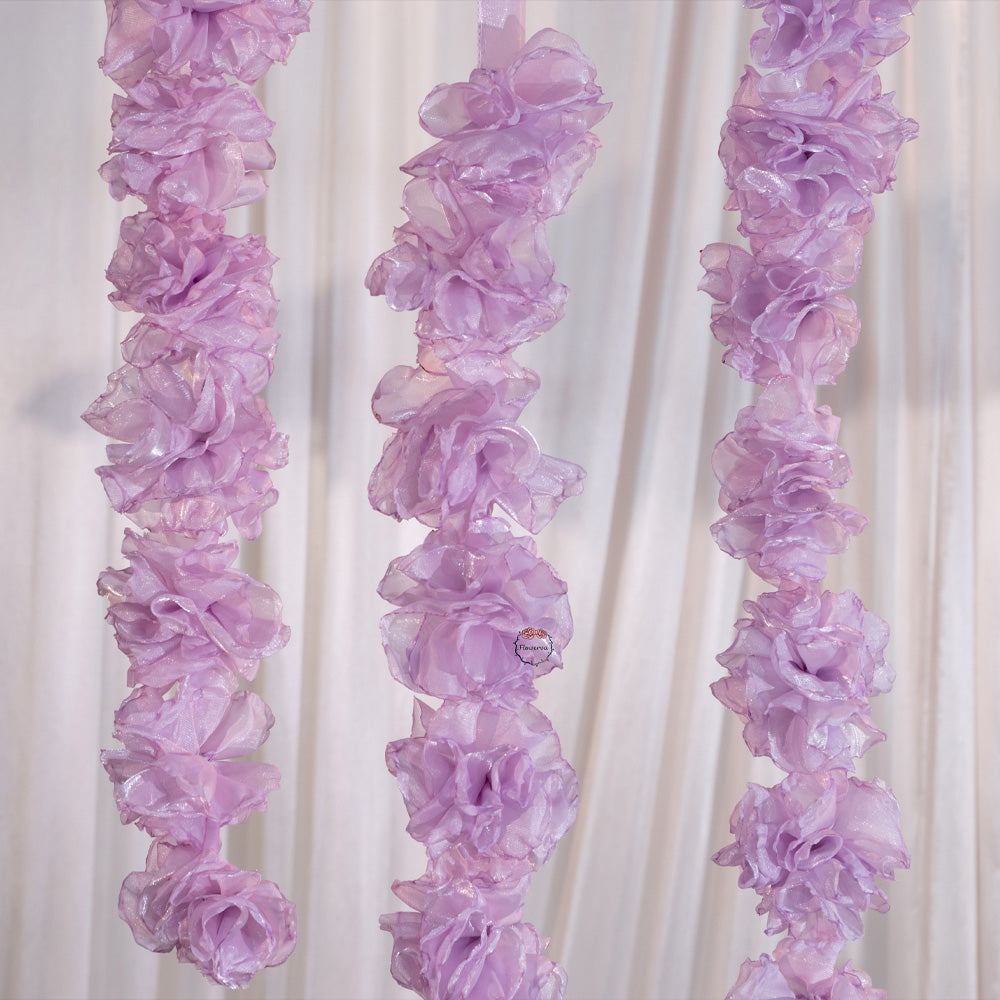 Flowerva Lavender Fabric Flower String Garland Decor