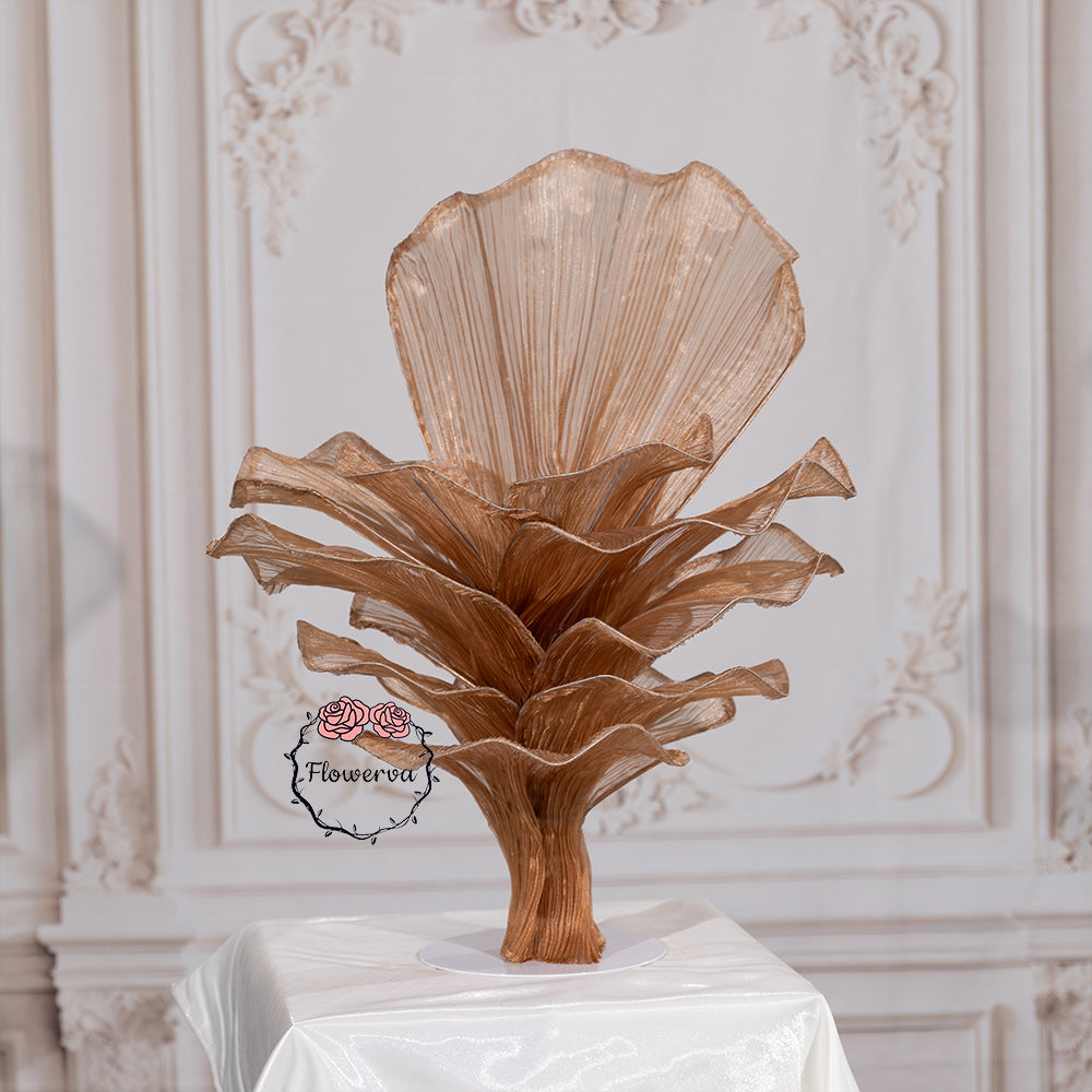 Flowerva Brown Table Flower Wedding Decoration (With Base)