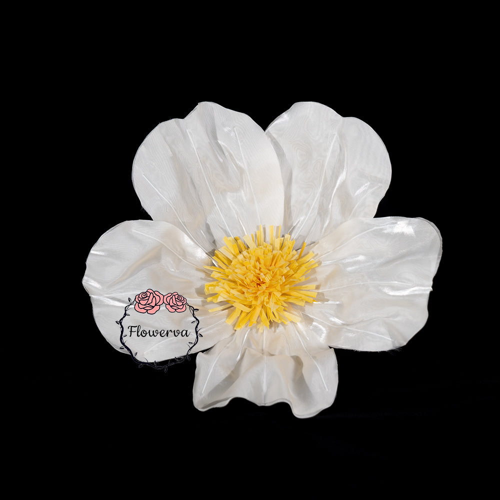 Flowerva Sheer Fabric White Daisy Decor