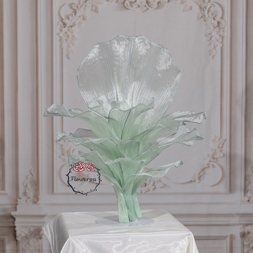 Flowerva Light Green Table Flower Wedding Decoration (With Base)