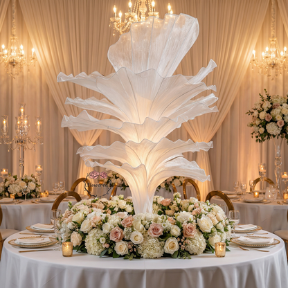 Flowerva Pure White Artistic Wedding Table Decorations