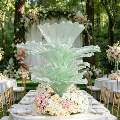 Flowerva Light Green Table Flower Wedding Decoration (With Base)