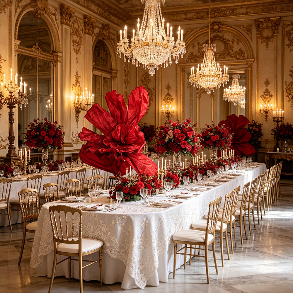 Flowerva Crimson Dream  Floral Heart Silk Textured Table Flower