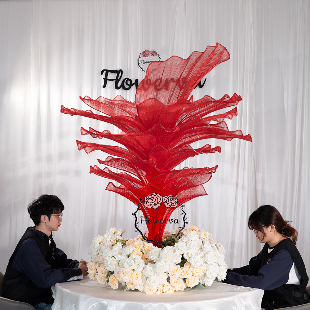 Flowerva Red Vintage Aesthetic Wedding Home Art Installation