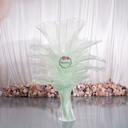 Flowerva Light Green Table Flower Wedding Decoration (With Base)