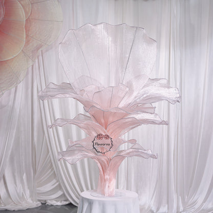 Flowerva Light Pink Table Flower Wedding Decoration (With Base)