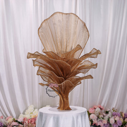 Flowerva Brown Table Flower Wedding Decoration (With Base)