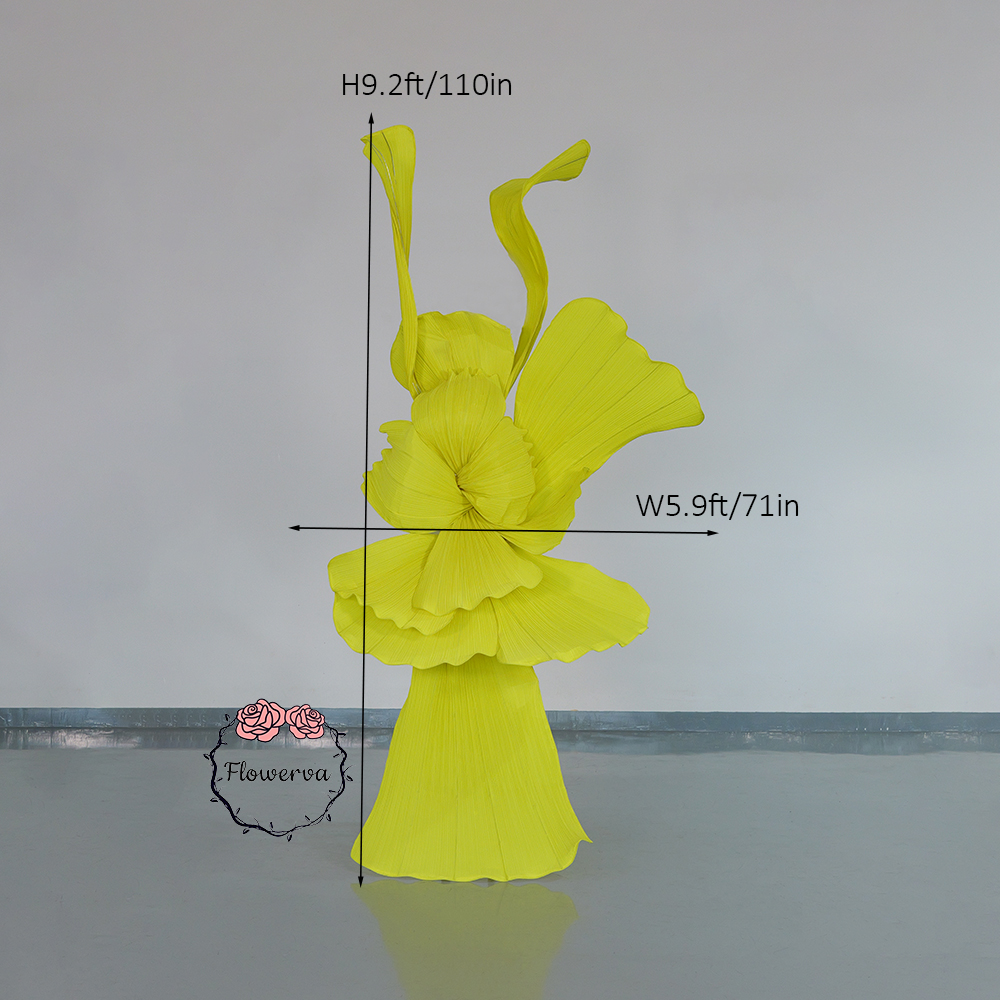 Flowerva Bright Yellow Curve Sculpture Wedding & Event Decor