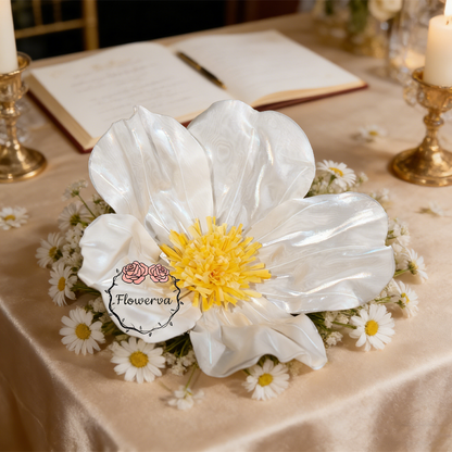 Flowerva Sheer Fabric White Daisy Decor