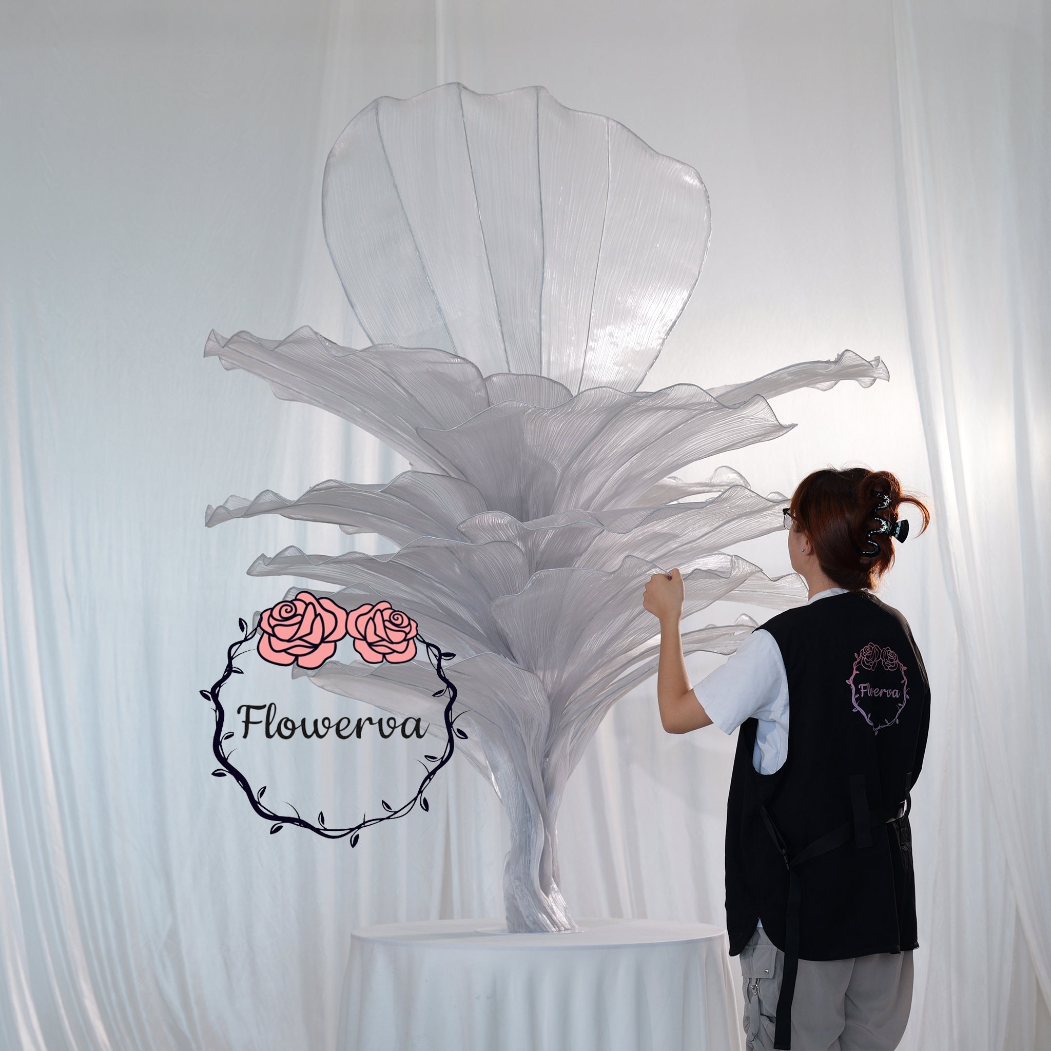 Flowerva Wedding Table Flower Decoration Grey 180cm