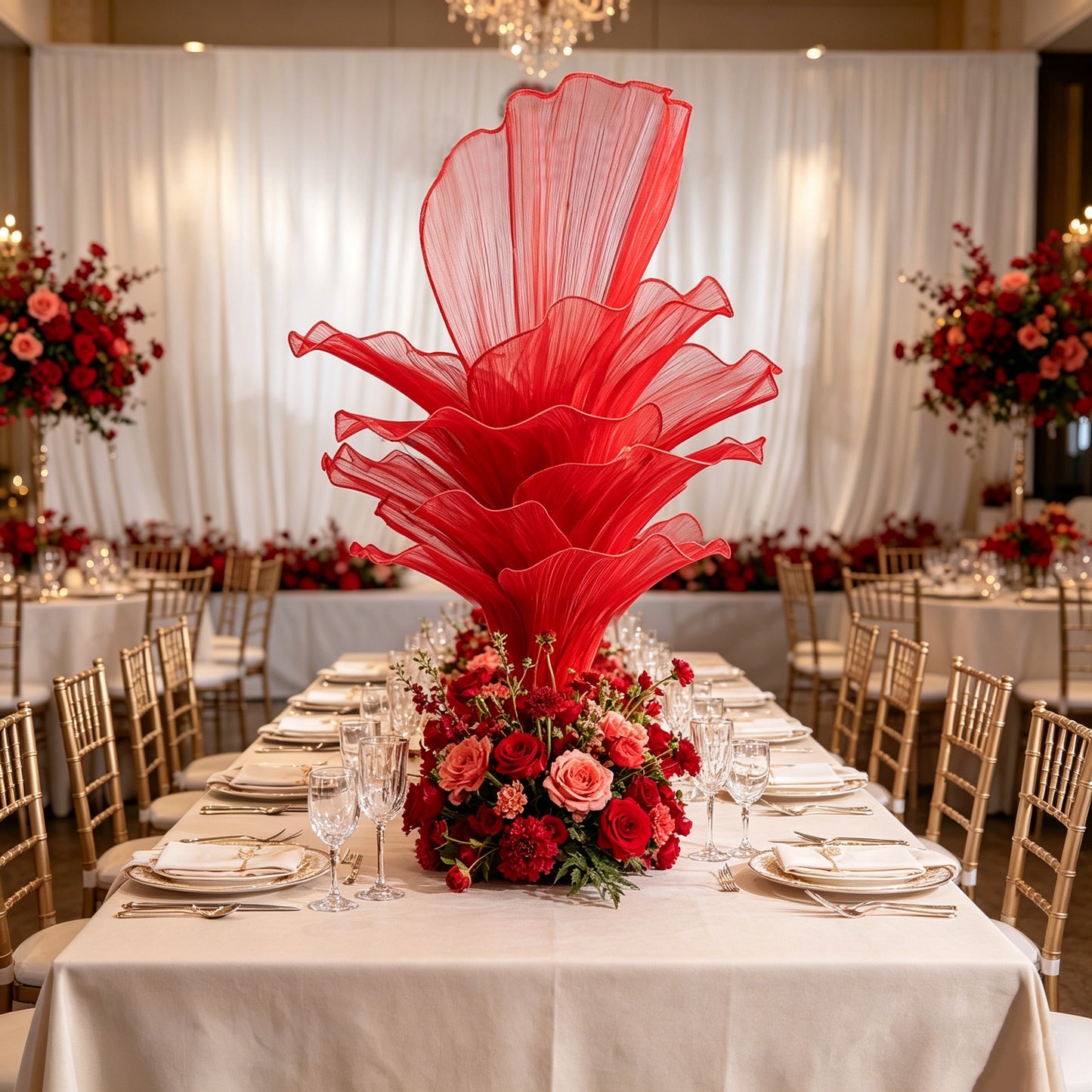 Flowerva Height Fabric Table Flower Wedding Decor(Without Flowers)