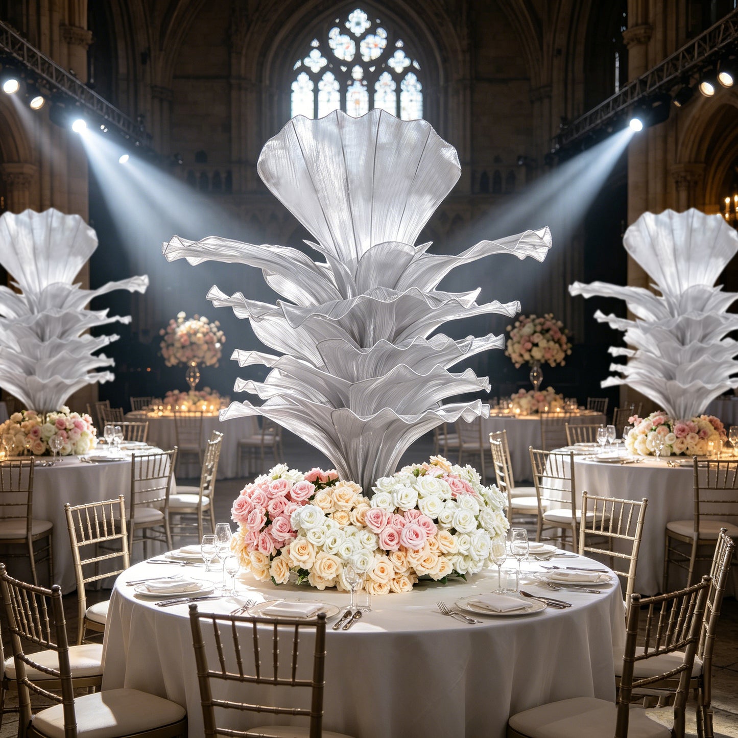 Flowerva Height Fabric Table Flower Wedding Decor(Without Flowers)