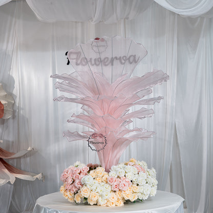 Flowerva Light Pink Table Flower Wedding Decoration (With Base)