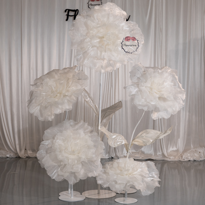 Flowerva Luminous Ruffle Core Fabric Flower