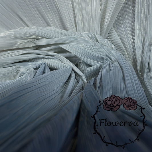 Flowerva Gradient Grey Blue Hot Gold Stamping Wrinkle Pleating Texture Fabric Wedding Decoration