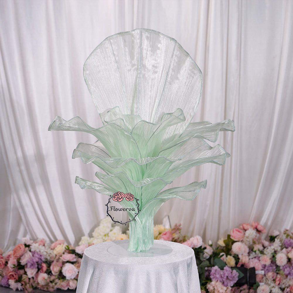 Flowerva Light Green Table Flower Wedding Decoration (With Base)