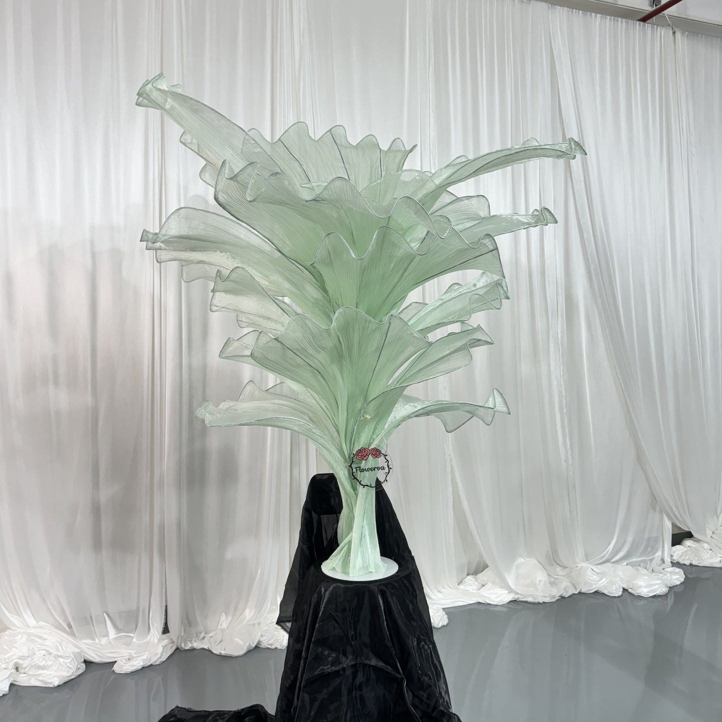 Flowerva Light Green Table Flower Wedding Decoration (With Base)