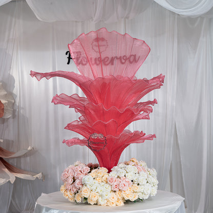 Flowerva Rose Red Table Flower Wedding Decoration (With Base)