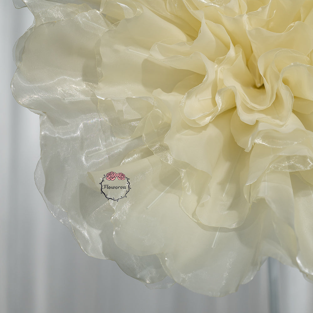 Flowerva Luminous Ruffle Core Fabric Flower