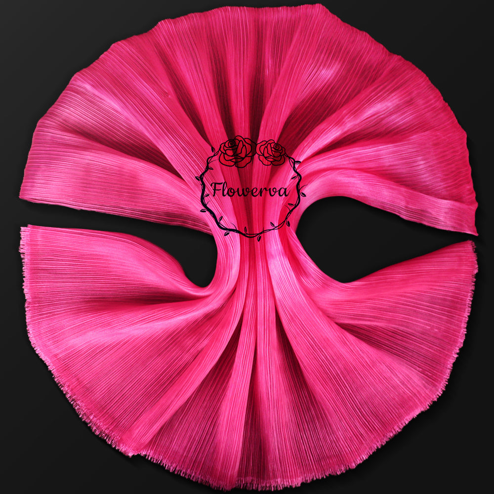 Flowerva Rose Red Glossy Pleated Texture Simple Wedding Decor Fabric Design