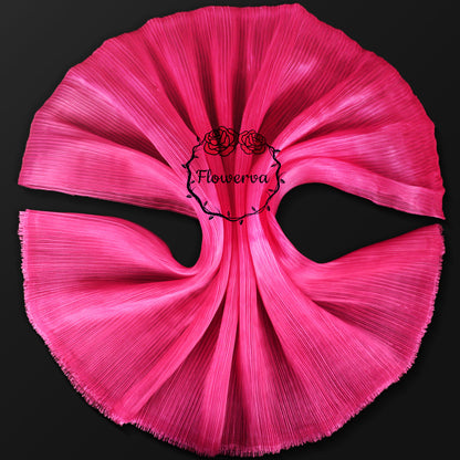 Flowerva Rose Red Glossy Pleated Texture Simple Wedding Decor Fabric Design