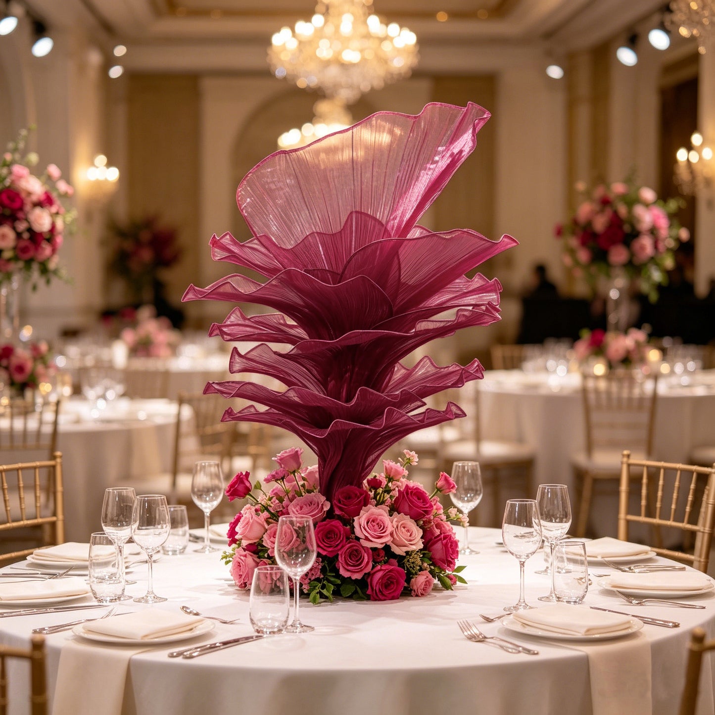 Flowerva Height Fabric Table Flower Wedding Decor(Without Flowers)