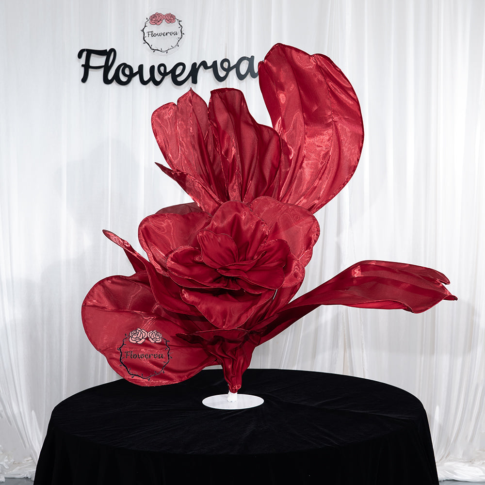 Flowerva Crimson Dream  Floral Heart Silk Textured Table Flower