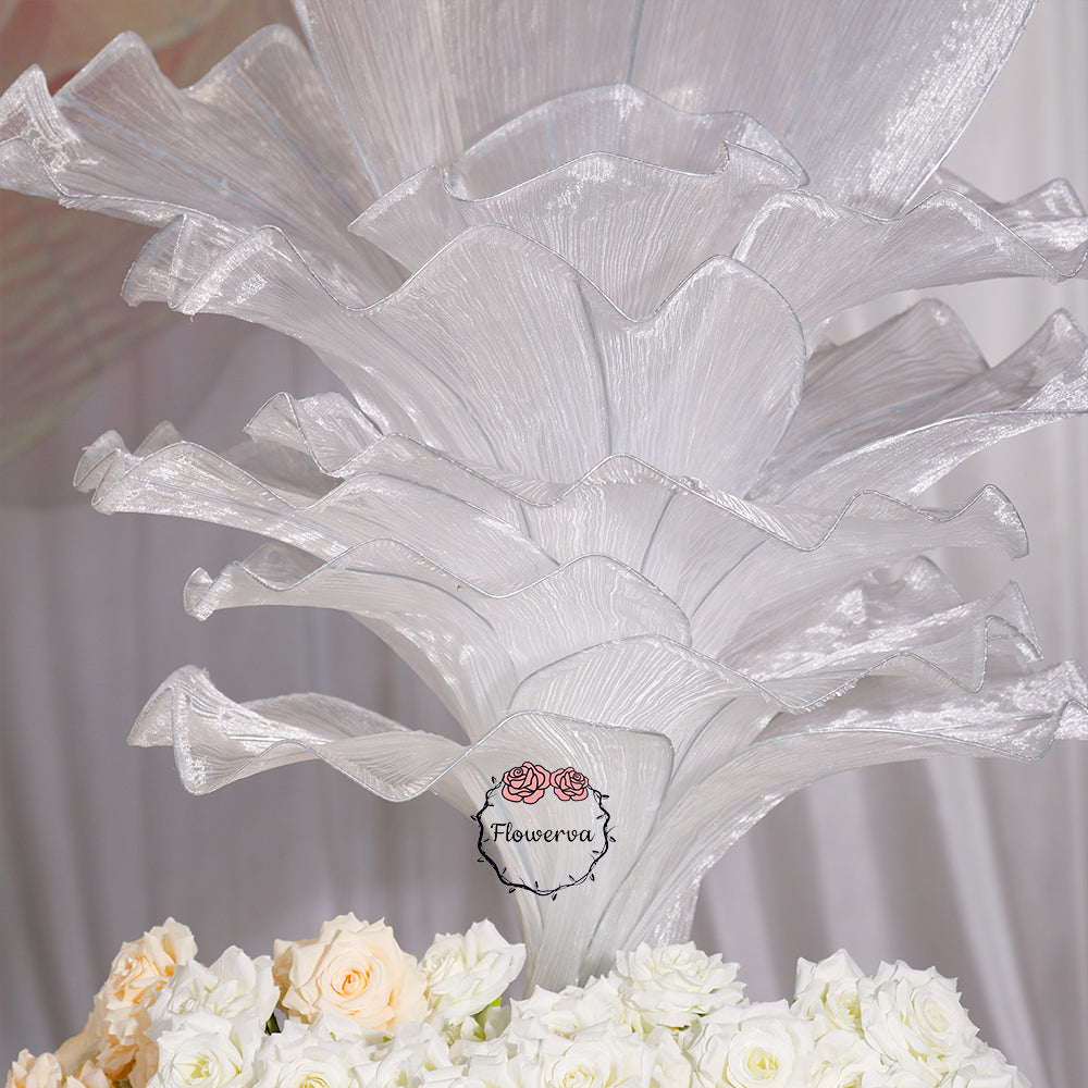Flowerva Pure White Artistic Wedding Table Decorations