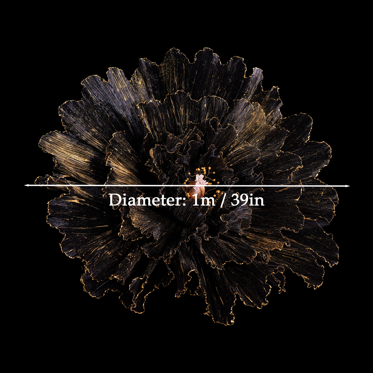 Flowerva Gilded Shadow Fabric Flower | Luxury Wedding Statement Floral & Event Decor