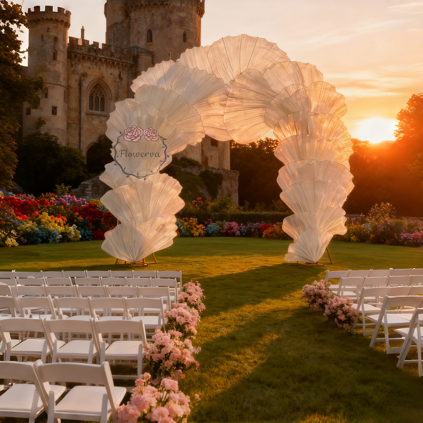 Flowerva Romantic Arc Aesthetic Wedding Arch Art Installation
