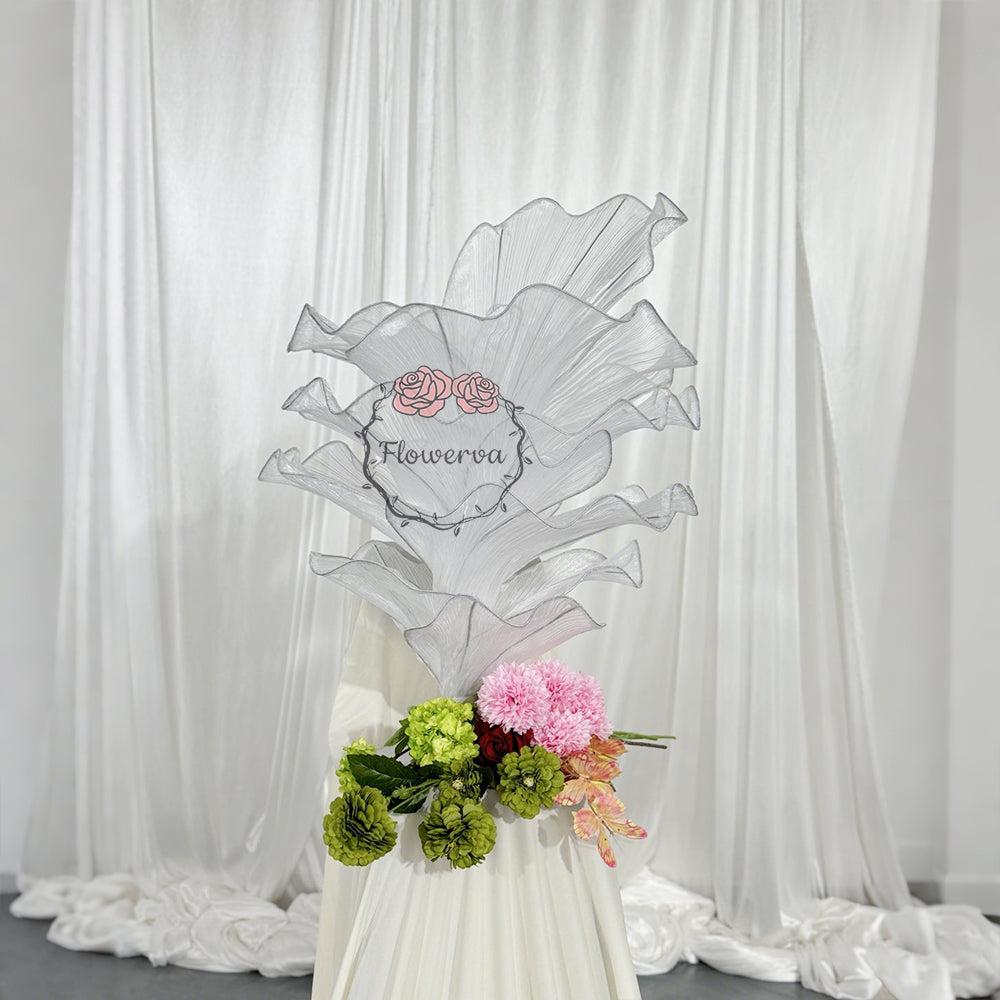 Flowerva Graceful White Table Flower Wedding Decoration(With Base)