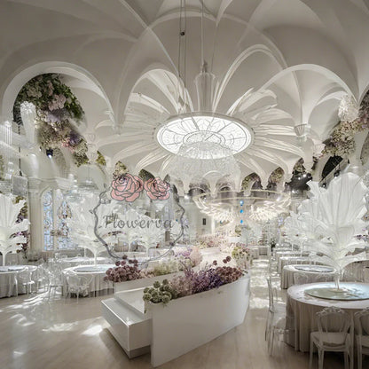 Flowerva Pure White Artistic Wedding Table Decorations