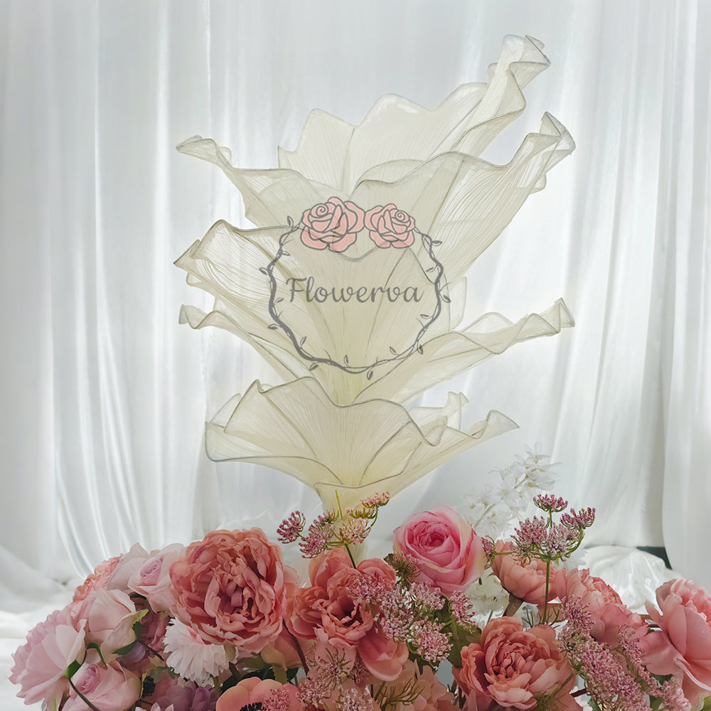 Flowerva Graceful Champagne Table Flower Wedding Decoration(With Base)