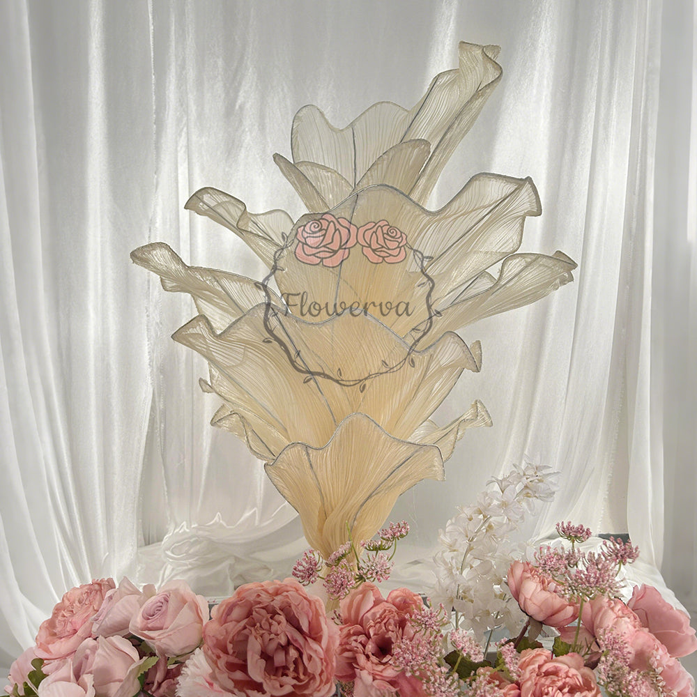 Flowerva Premium Grey Table Flower Wedding Decoration (With Base)