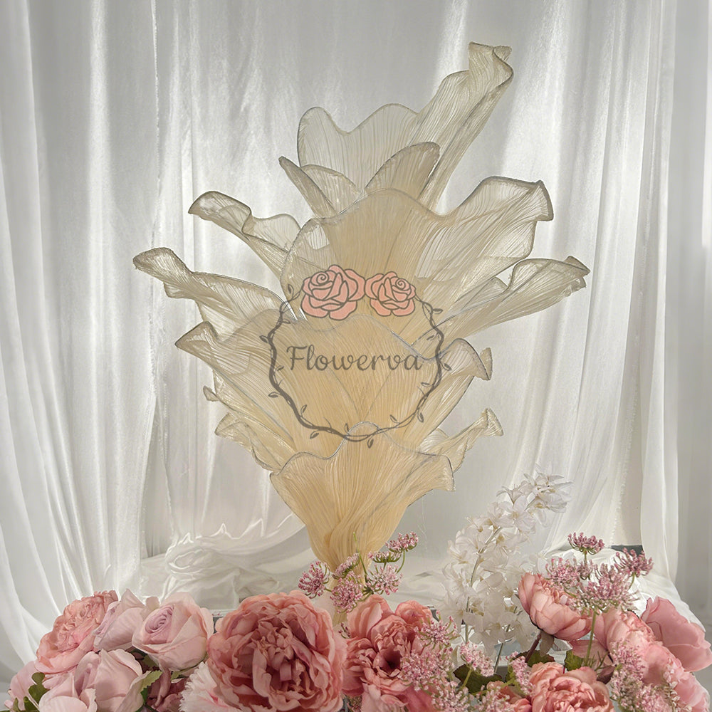 Flowerva Graceful Champagne Table Flower Wedding Decoration(With Base)