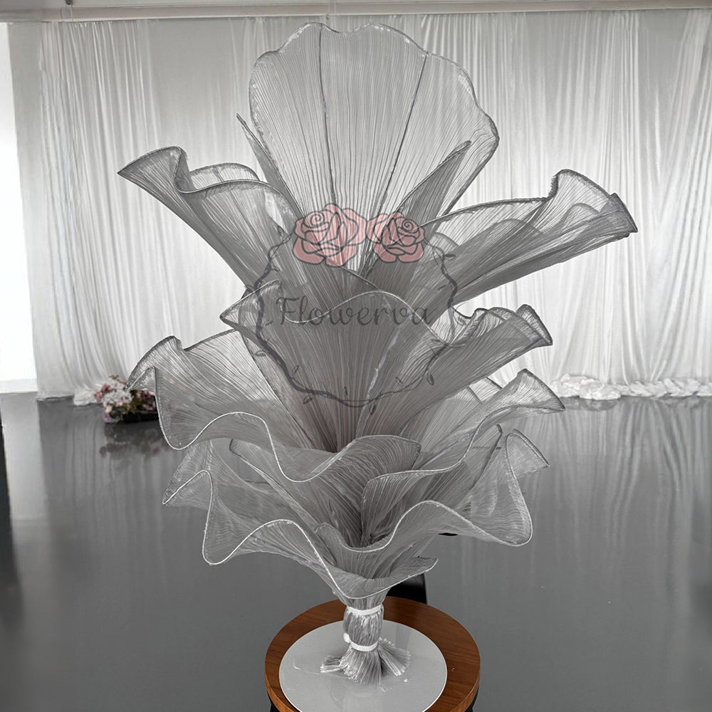 Flowerva Premium Grey Table Flower Wedding Decoration (With Base)