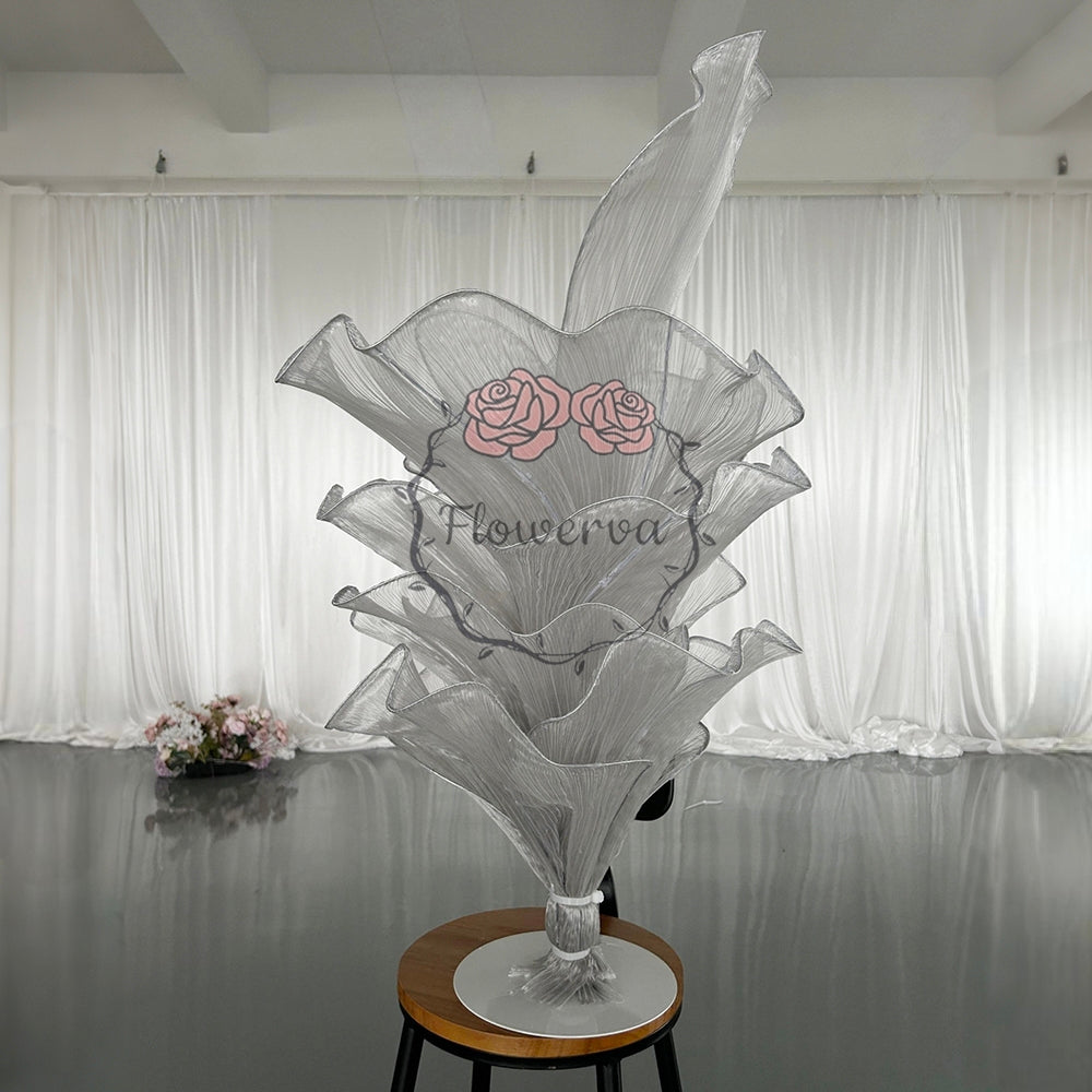Flowerva Premium Grey Table Flower Wedding Decoration (With Base)